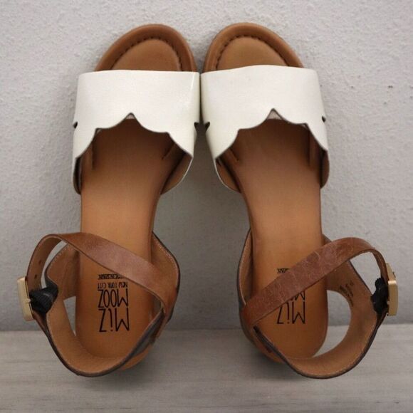 Miz Mooz WMN Sz 37 US 6.5-7 Linen Multi Feena Leather Strappy Heeled Sandals - Picture 2 of 12